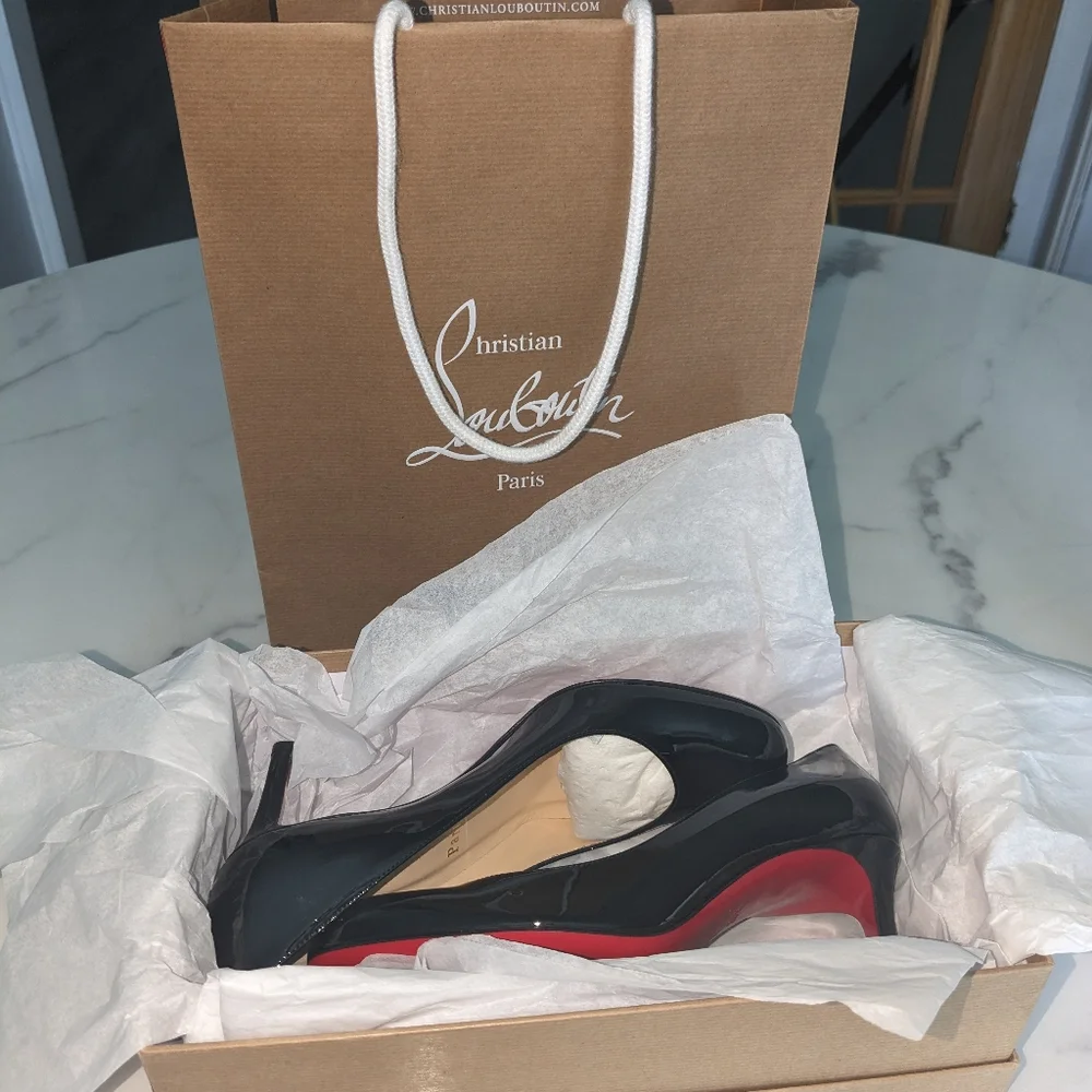 Christian Louboutin Simple Pump 70mm Black Patent Calf - Size 36.5 - Picture 2 of 15